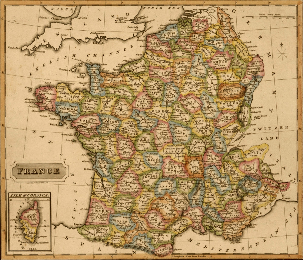France 1817 Historical Poster Print showcasing early 19th-century France.