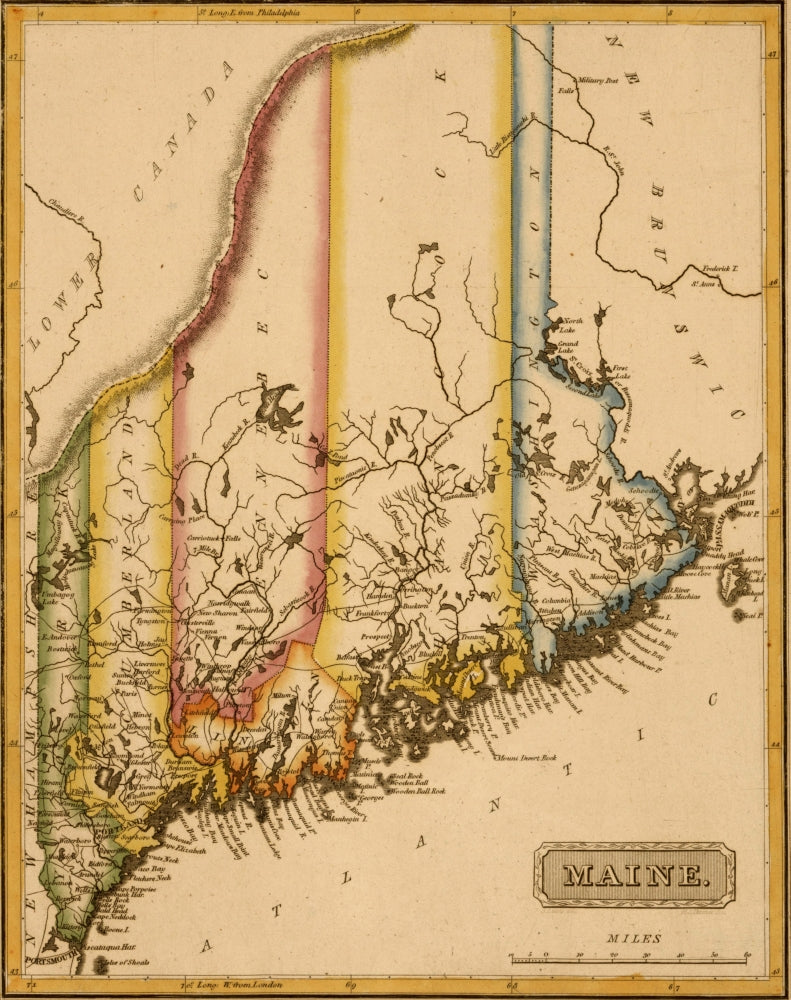 Maine 1817 Historic Poster Print showcasing vintage art.