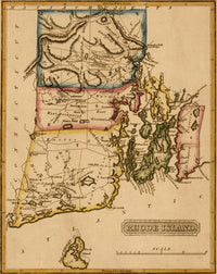 Rhode Island 1817 Historical Poster Print - Vintage Artwork