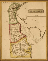 Delaware 1817 Historical Poster Print showcasing vibrant details.