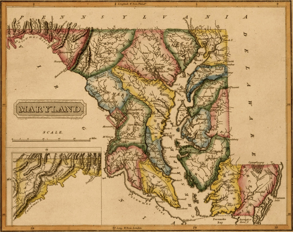 Maryland - 1817 Vintage Poster Print showcasing historical charm