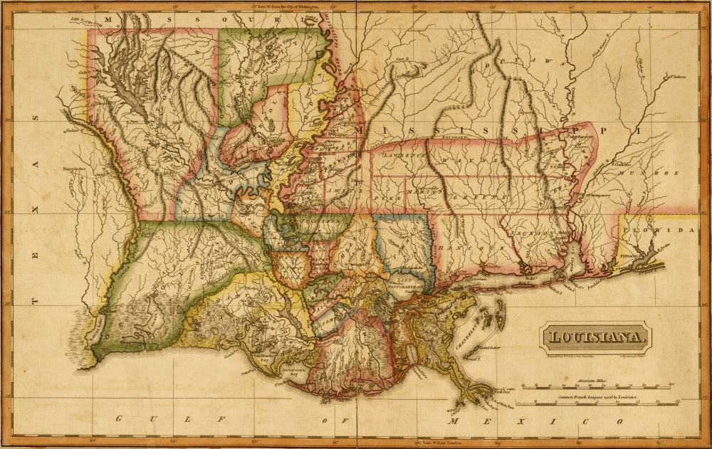 Louisiana 1817 Poster Print showcasing historical artwork.
