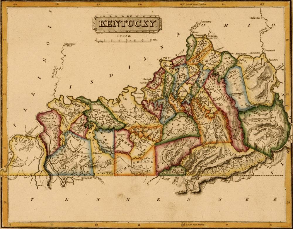 Kentucky 1817 poster print showcasing historical artwork.