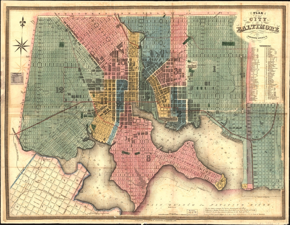 Baltimore, Maryland 1836 Vintage Poster Print