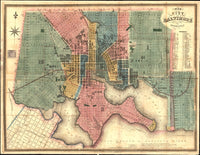Baltimore, Maryland 1836 Vintage Poster Print