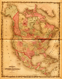 North America 1862 Historical Poster Print - Vintage Art