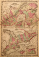 Lower Canada & New Brunswick 1862 vintage map poster print.