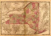 New York 1862 Historical Poster Print showcasing vintage New York.