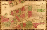 Manhattan Island 1862 poster print showcasing historical New York City.