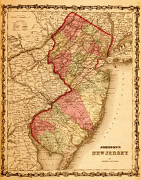 New Jersey 1862 Poster Print showcasing historical artwork