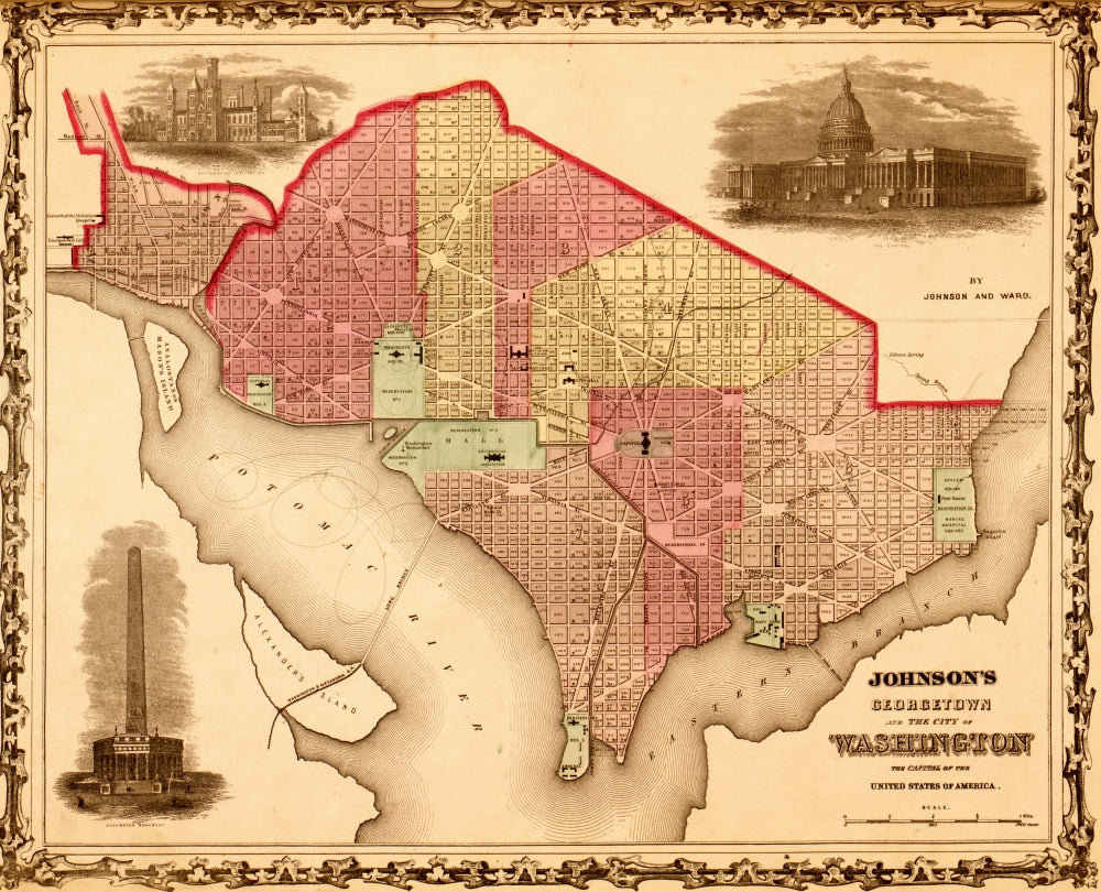Washington, DC - 1862 historical poster print