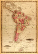 South America 1862 Vintage Map Poster Print