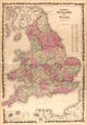 England & Wales 1862 Vintage Map Poster Print
