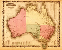 Australia 1862 Poster Print - Historical Map Art
