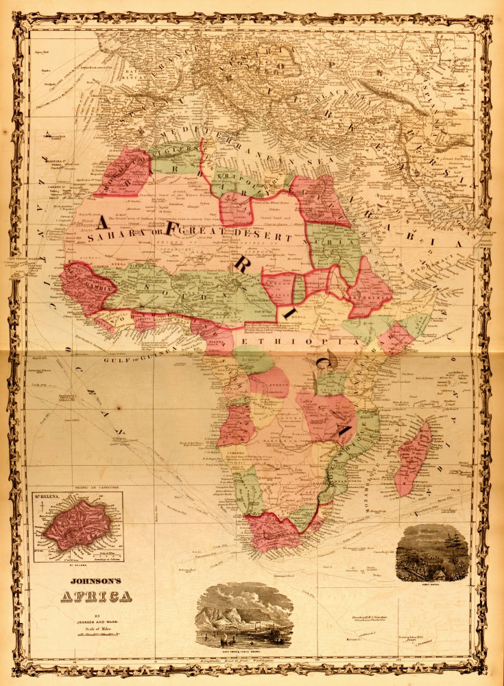 Africa 1862 vintage travel poster print showcasing historical artwork.