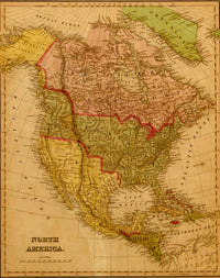 North America 1844 Vintage Map Poster Print