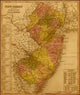 New Jersey 1844 historical map poster print, showcasing intricate details.