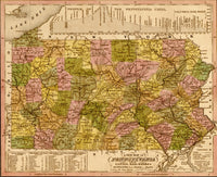 Pennsylvania 1844 Historical Poster Print