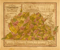 Virginia 1844 poster print showcasing historical artwork