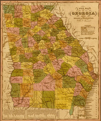 Georgia 1844 Vintage Poster Print showcasing historical charm.