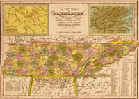 Tennessee 1844 Vintage Poster Print showcasing historical art.