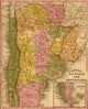 Chile, La Plata & Montevideo 1844 Poster Print showcasing historical South American cities.