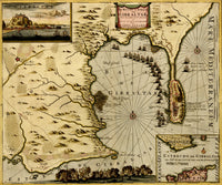 Straits & Defenses at Gibraltar Poster Print showcasing historical landscape.