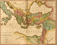 Countries Travelled by the Apostles Poster Print featuring vibrant colors and intricate details.