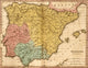 Spain or Hispania Vintage Poster Print showcasing vibrant colors and intricate details.