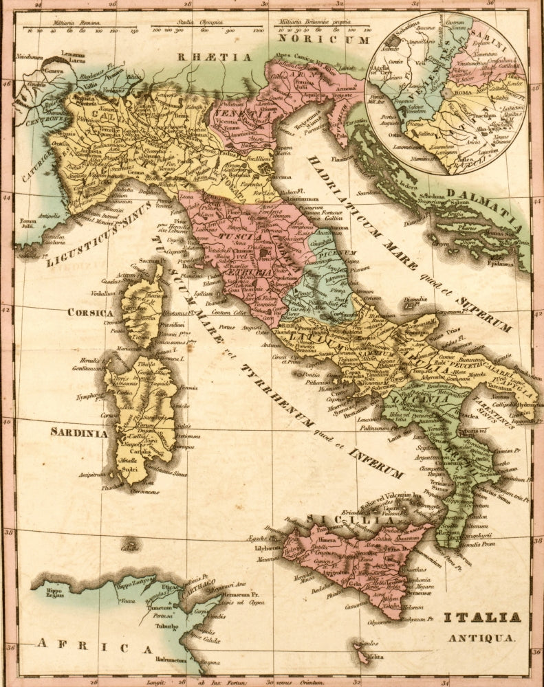 Ancient Italy Poster Print showcasing beautiful Italian landscapes and architecture.