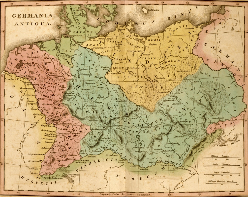 Ancient Germany poster print showcasing historical artwork.