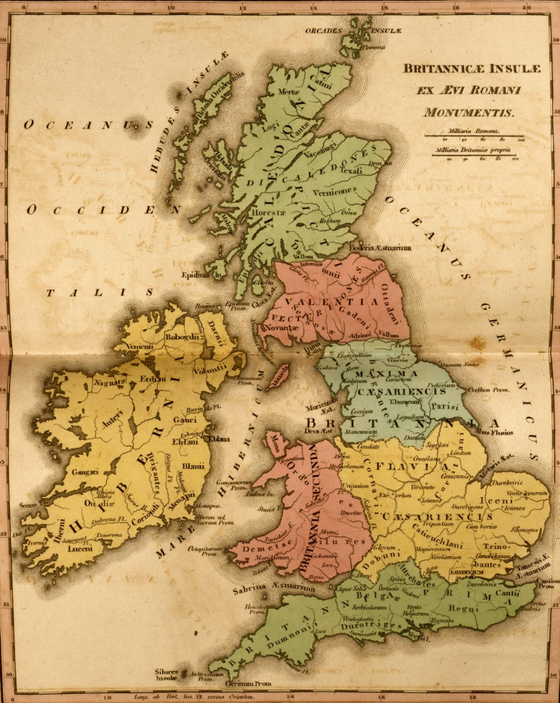 Ancient Britain poster print showcasing historical landscapes.