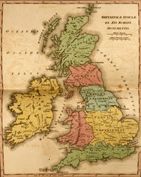 Ancient Britain poster print showcasing historical landscapes.