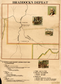 Braddock's Defeat Poster Print showcasing historical military artwork.