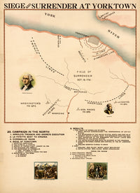 Siege & Surrender at Yorktown Poster Print depicting the American Revolutionary War surrender.