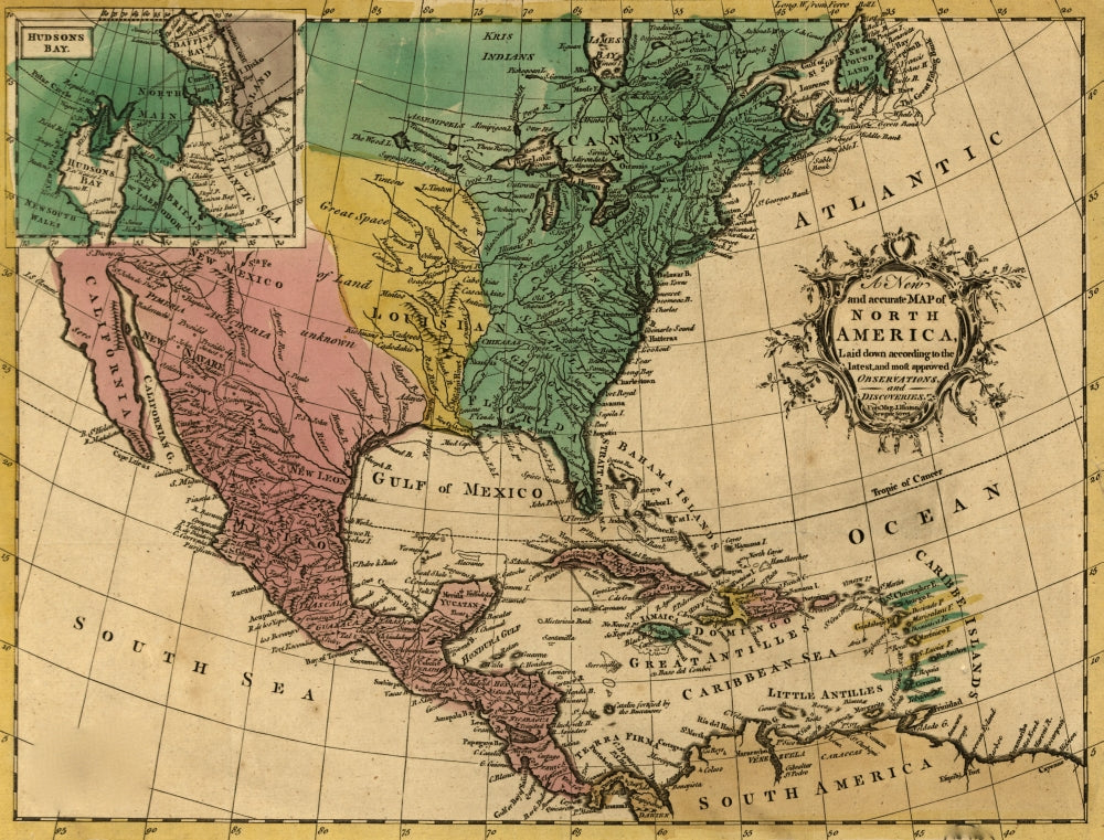 North America - 1763 Poster Print showcasing historical significance.