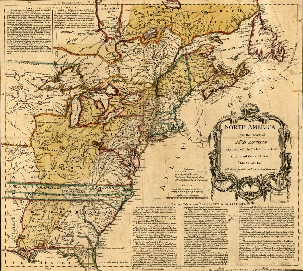 North America Historical Map Poster Print - 18x24