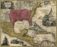 Regni Mexicani Map Poster Print showcasing detailed regions of North America