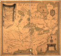Amérique Septentrionale historical map poster print showcasing Canada and the eastern United States.