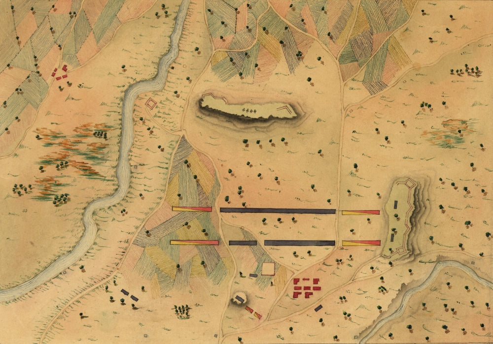 Manuscript Map of Mexican War Campaign Poster Print showcasing intricate details of military movements.