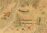 Manuscript Map of Mexican War Campaign Poster Print showcasing intricate details of military movements.