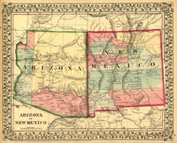 Arizona & New Mexico scenic poster print showcasing vibrant landscapes.