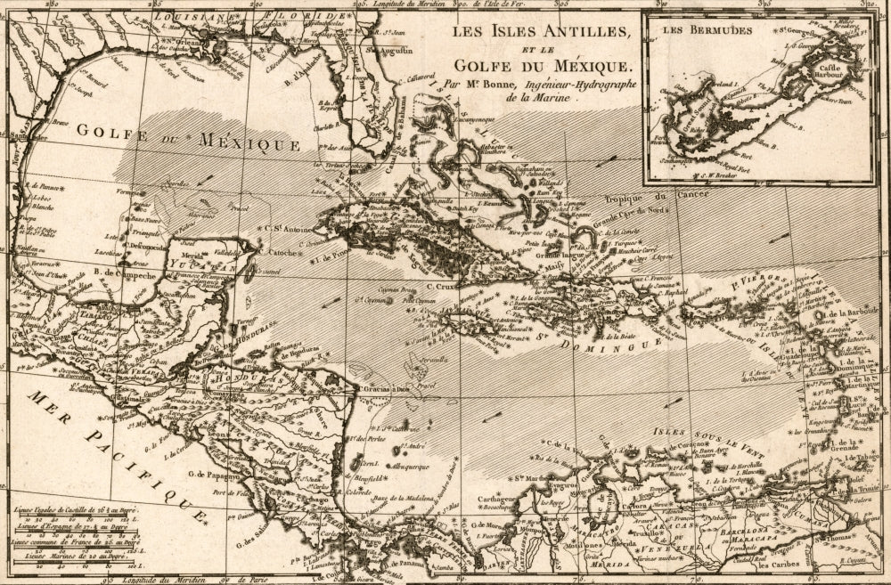 Les Isles Antilles et le Golfe du Mexique Poster Print showcasing vibrant Caribbean scenery.