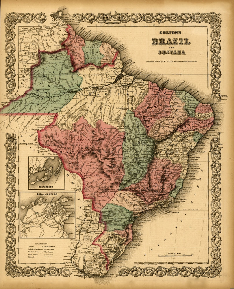 Brazil - 1871 Poster Print showcasing vibrant historical imagery.