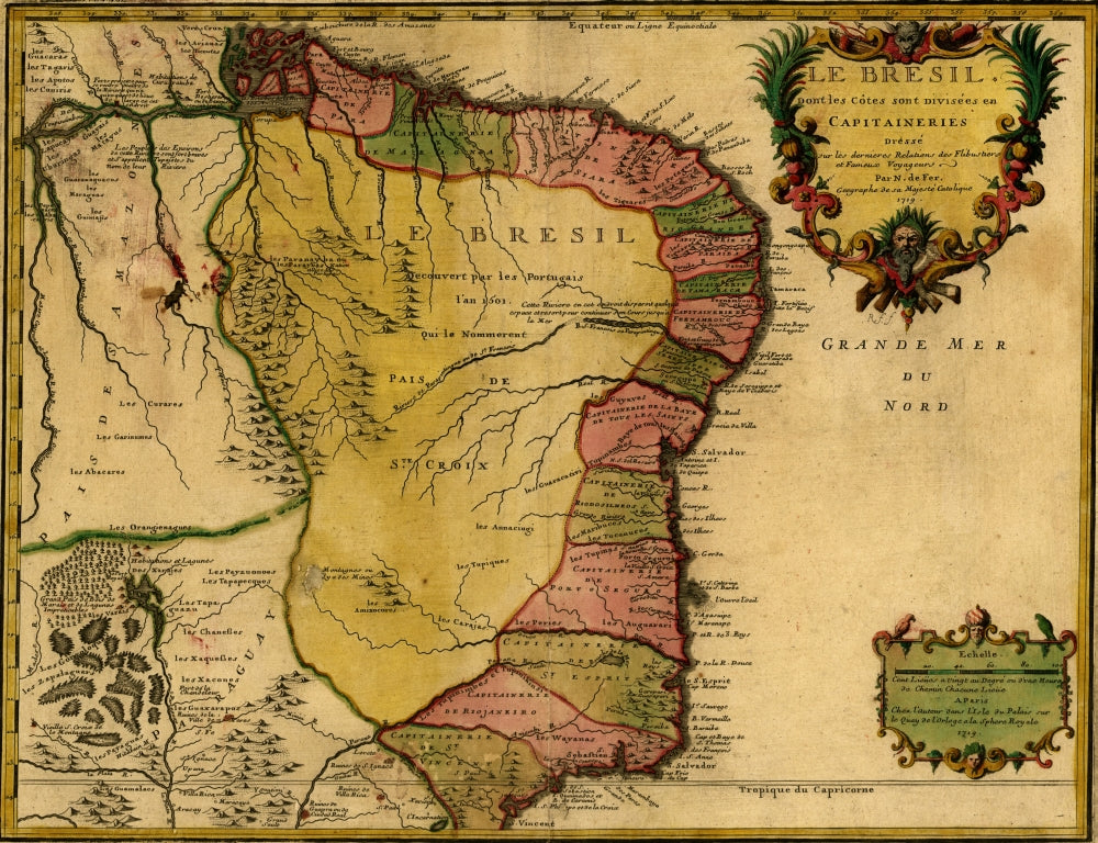Brazil 1719 Poster Print showcasing vibrant culture and history.