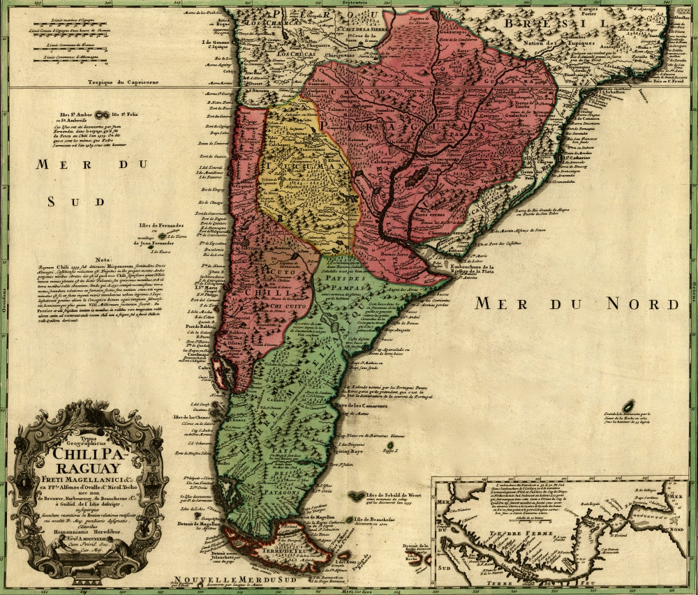 Straits of Magellan and the Southern Countries of South America Poster Print