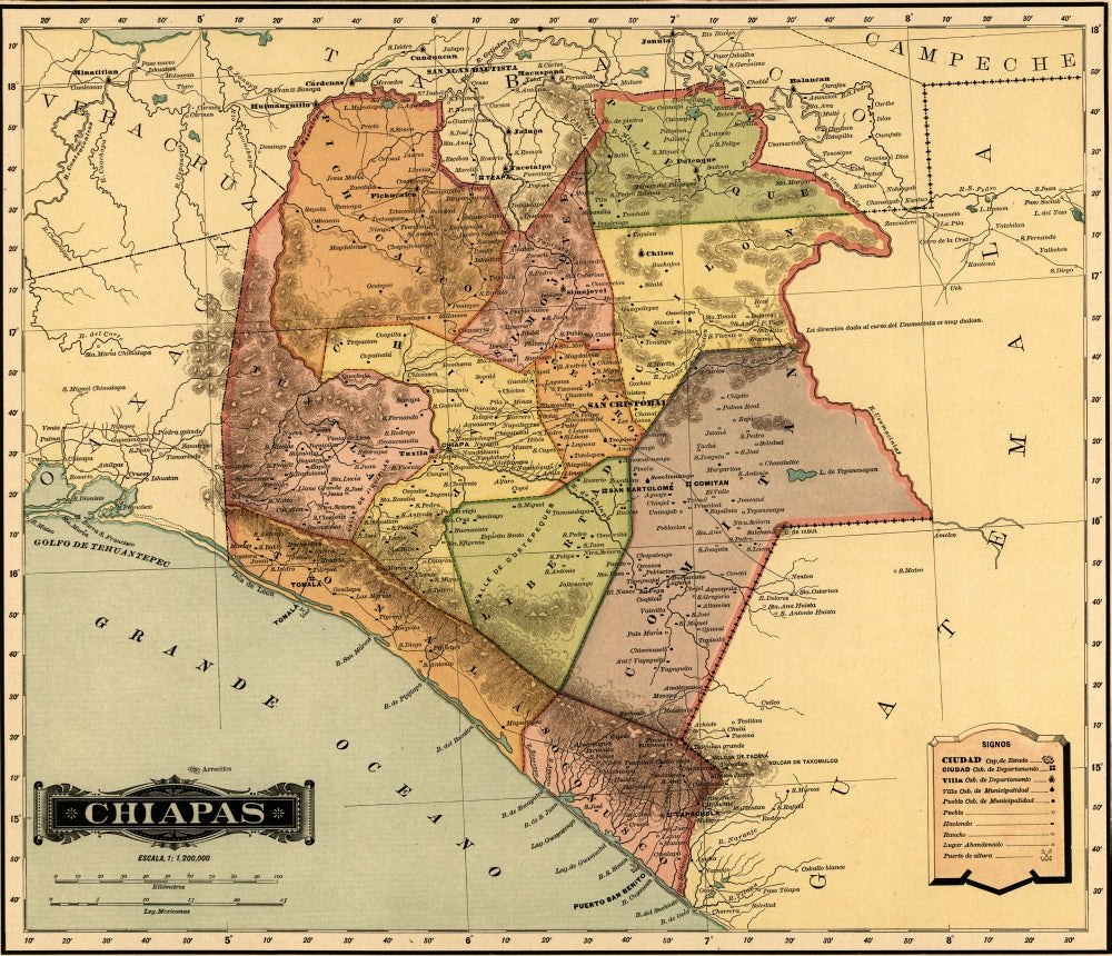 Chipas - 1844 Poster Print showcasing vibrant colors and intricate details.