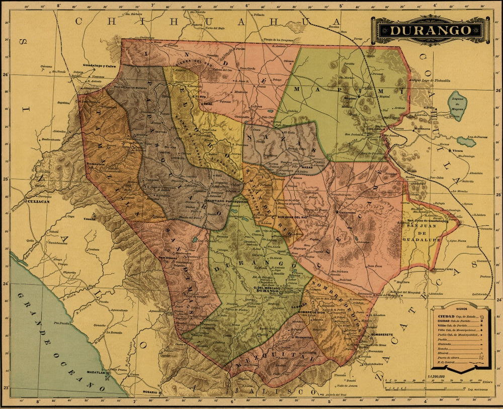 Durango 1844 Poster Print showcasing the American West.