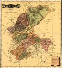 Zacatecas 1844 Poster Print showcasing historical architecture.