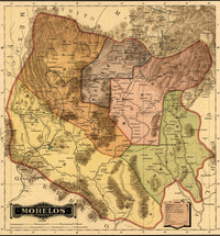 Morelos 1844 Historical Poster Print showcasing rich details and vibrant imagery.